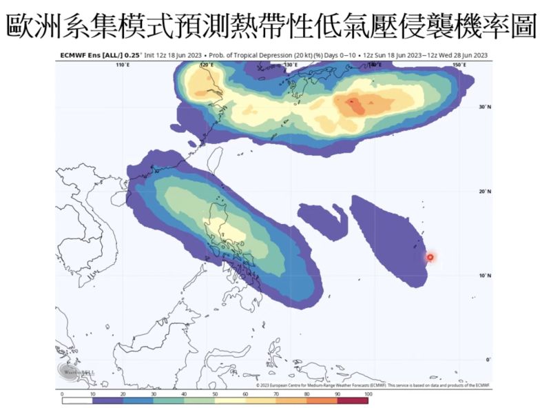 ▲在端午連假期間（6月22日至6月23日），菲律賓東方海面可能會有「熱帶性低氣壓」生成。（圖／賈新興YouTube）