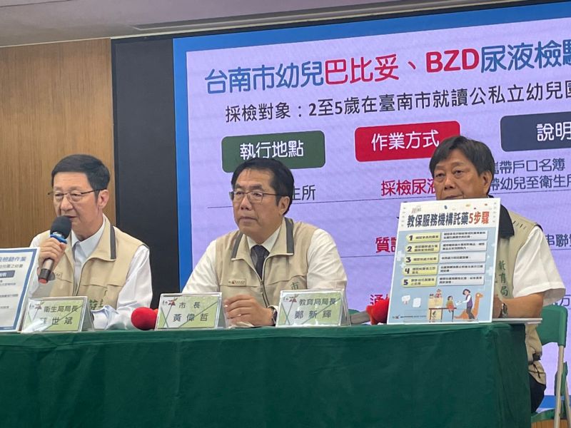 ▲台南市長黃偉哲今(19)日宣布，維護幼兒安全也讓家長安心，即日起，台南市衞生局提供對幼兒服藥有疑慮的家長免費自願性篩檢服務（圖／記者林怡孜攝，2023,06,19）