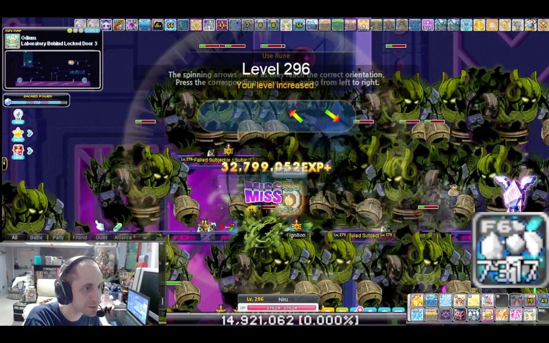 ▲《新楓之谷》國際服GMS玩家、實況主「tniru」成為第一位等級來到296等的玩家。（圖／tniru實況）