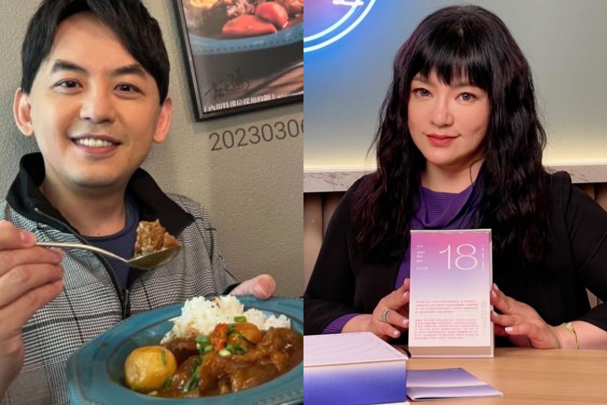 ▲黃子佼（左）在影片中點名唐綺陽（右）問：「妳都沒有祕密嗎？」讓唐綺陽第一時間發長文反擊，也吐露心情：「其實內心有點悲傷。」（圖／翻攝自臉書）