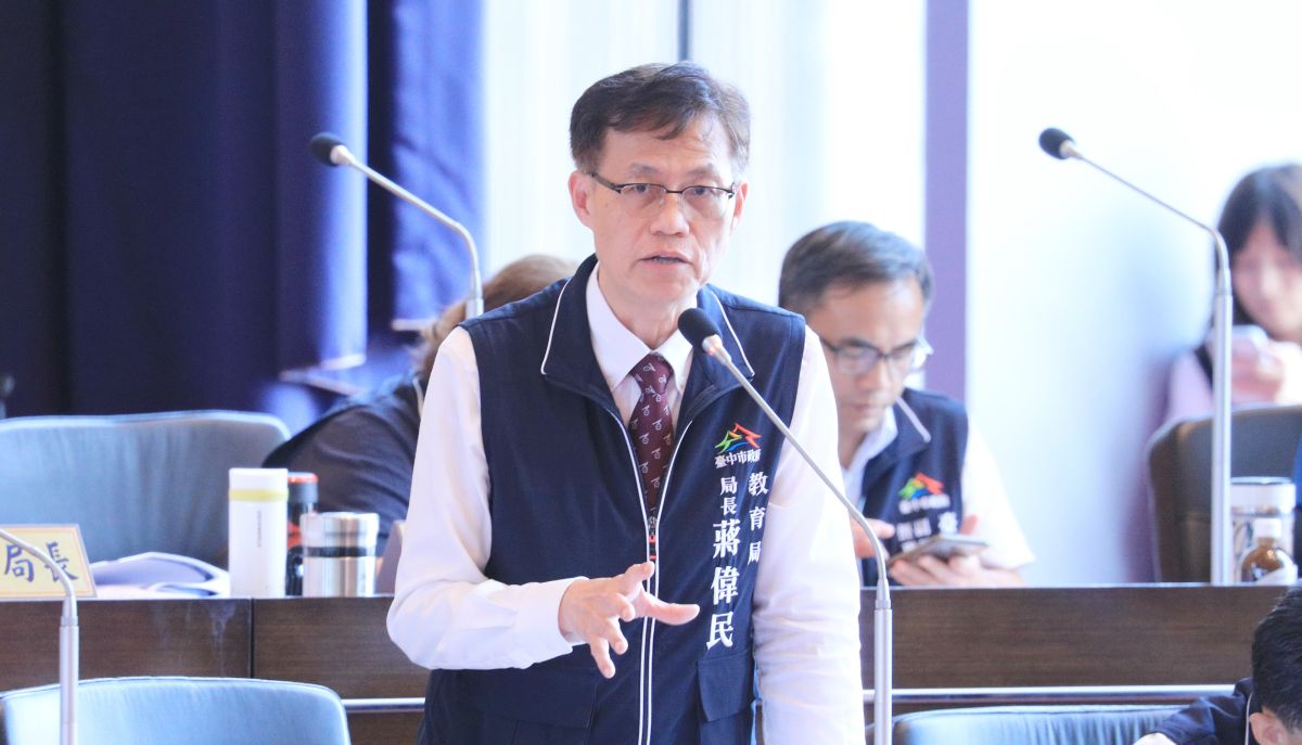 ▲台中市教育局長蔣偉民表示，該案校方已於昨天召開第一次教評會。（圖／台中市政府提供，2023.06.21）