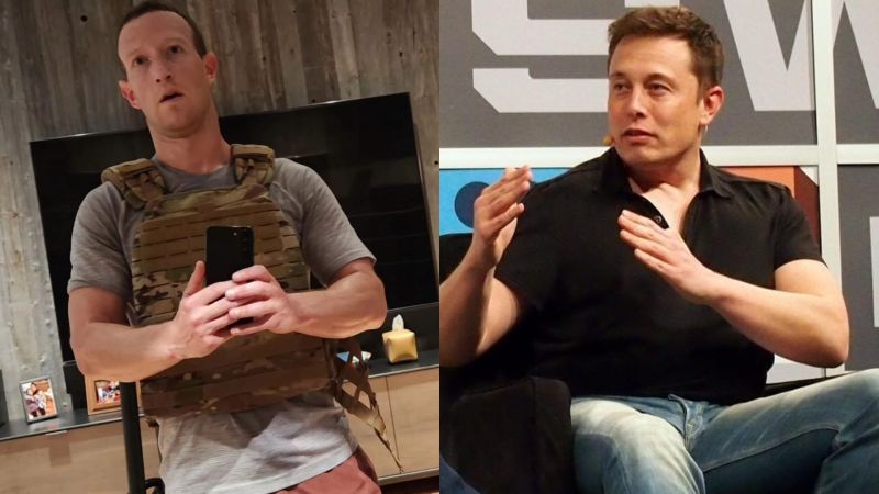 ▲美國富豪馬斯克（Elon Musk）今（6）日在社群媒體X（前身推特Twitter）發文表示，與Meta執行長祖克柏（Mark Zuckerberg）的鐵籠格鬥戰將會在X上串流直播。（圖／翻攝自兩人IG）