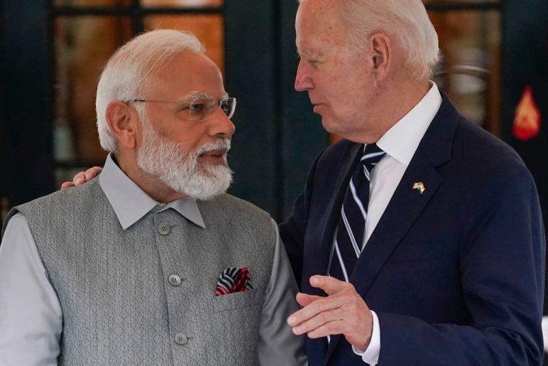 ▲印度總理莫迪抵達華府進行國是訪問。美國資深官員表示，美國企業正與印度合作建立半導體生態系統，促進供應鏈多元化。（圖／美聯社／達志影像）