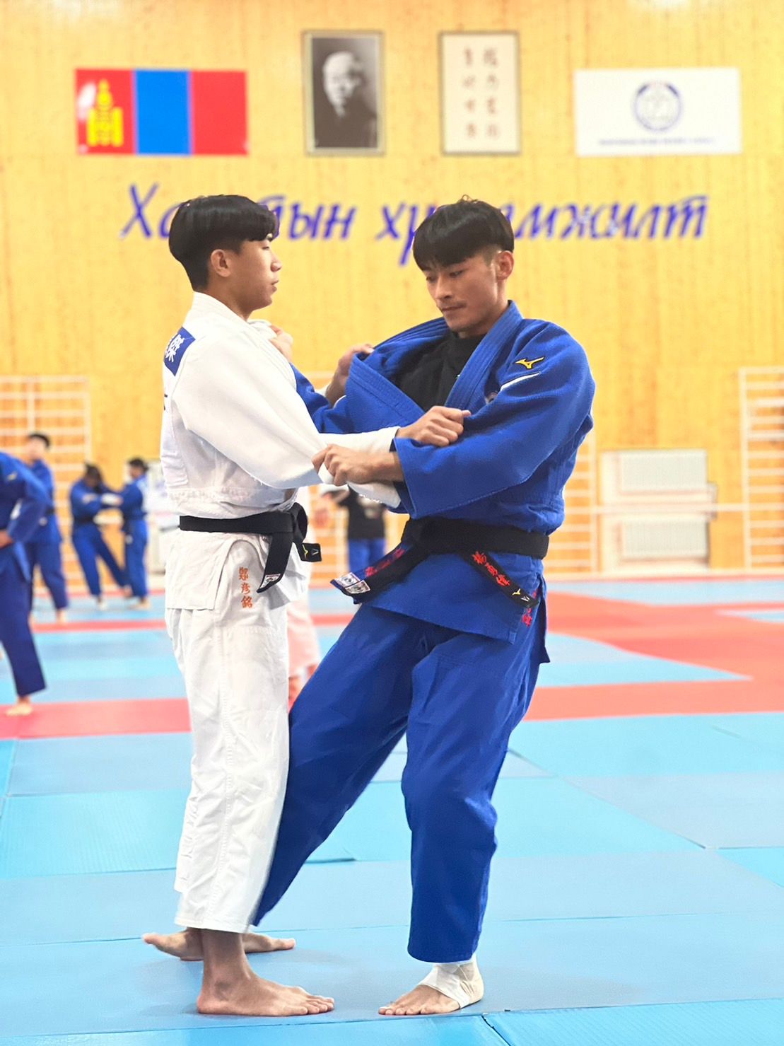 ▲柔道培訓隊楊勇緯在烏蘭巴托練習場做最後備戰。體育署提供