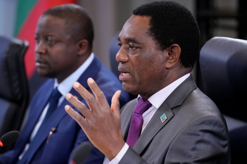 ▲尚比亞總統希奇萊馬（Hakainde Hichilema）表示，尚比亞「已與官方債權人就債務處理達成協議」。資料照。（圖／美聯社／達志影像）