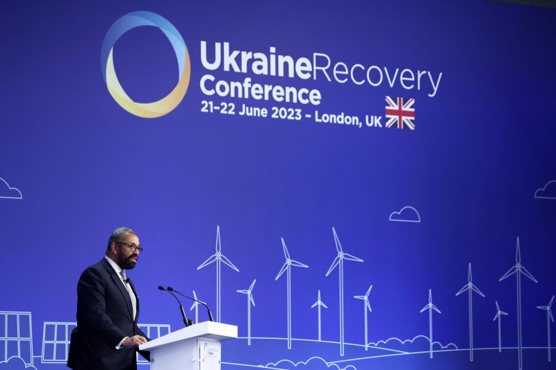 ▲烏克蘭重建會議（Ukraine Recovery Conference, URC）21至22日舉行，今年由英國和烏克蘭共同主辦。（圖／美聯社／達志影像）