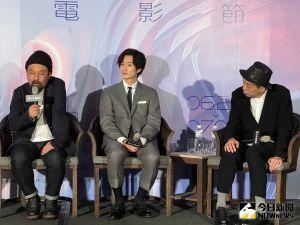 ▲導演山下敦弘、編劇宮藤官九郎、男主角岡田將生來台宣傳電影《快一秒的他》。（圖／記者陳雅蘭攝）