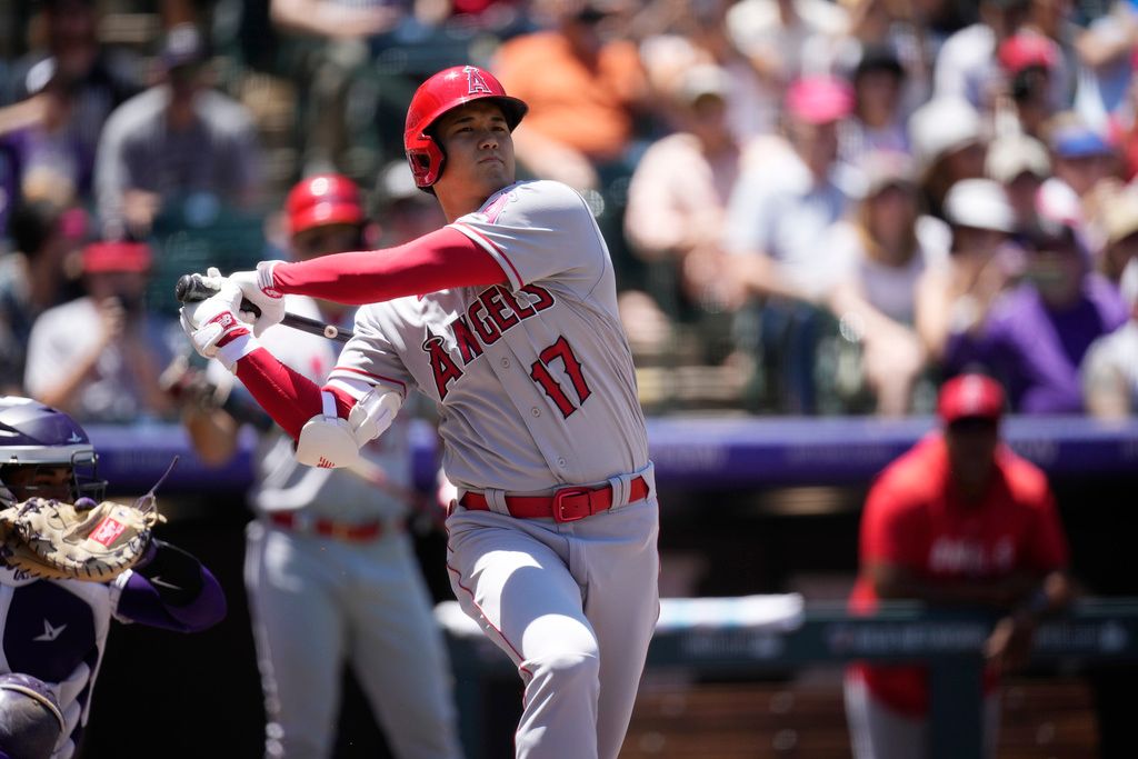 ▲洛杉磯天使隊日籍二刀流好手大谷翔平敲出雙安。（圖／美聯社／達志影像）
