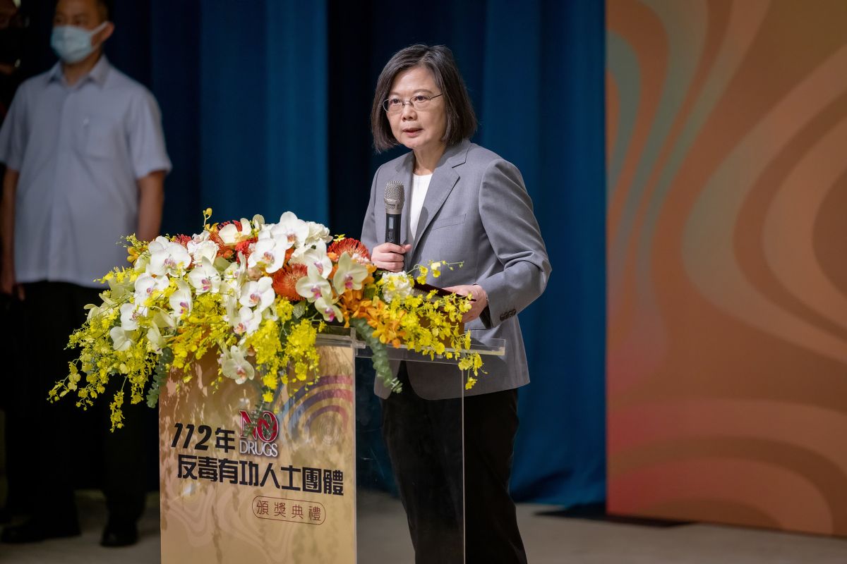 ▲總統蔡英文強調毒品防制是政府第一要務，希望達到「抑制毒品再犯」、「降低毒品新生」2大目標。（圖／總統府提供）