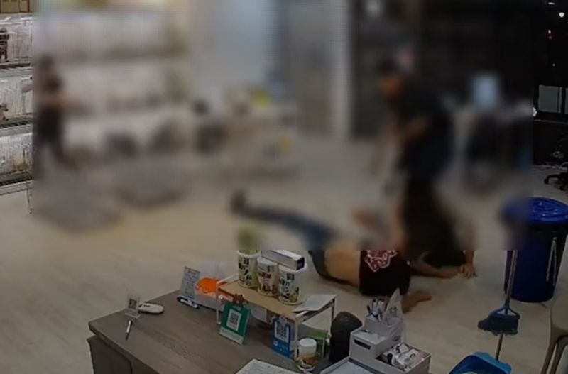 ▲彰化員林市25日晚間，一家寵物店店員被2名惡煞砍斷右手臂，2人羈押禁見獲准。（圖／翻攝畫面） 