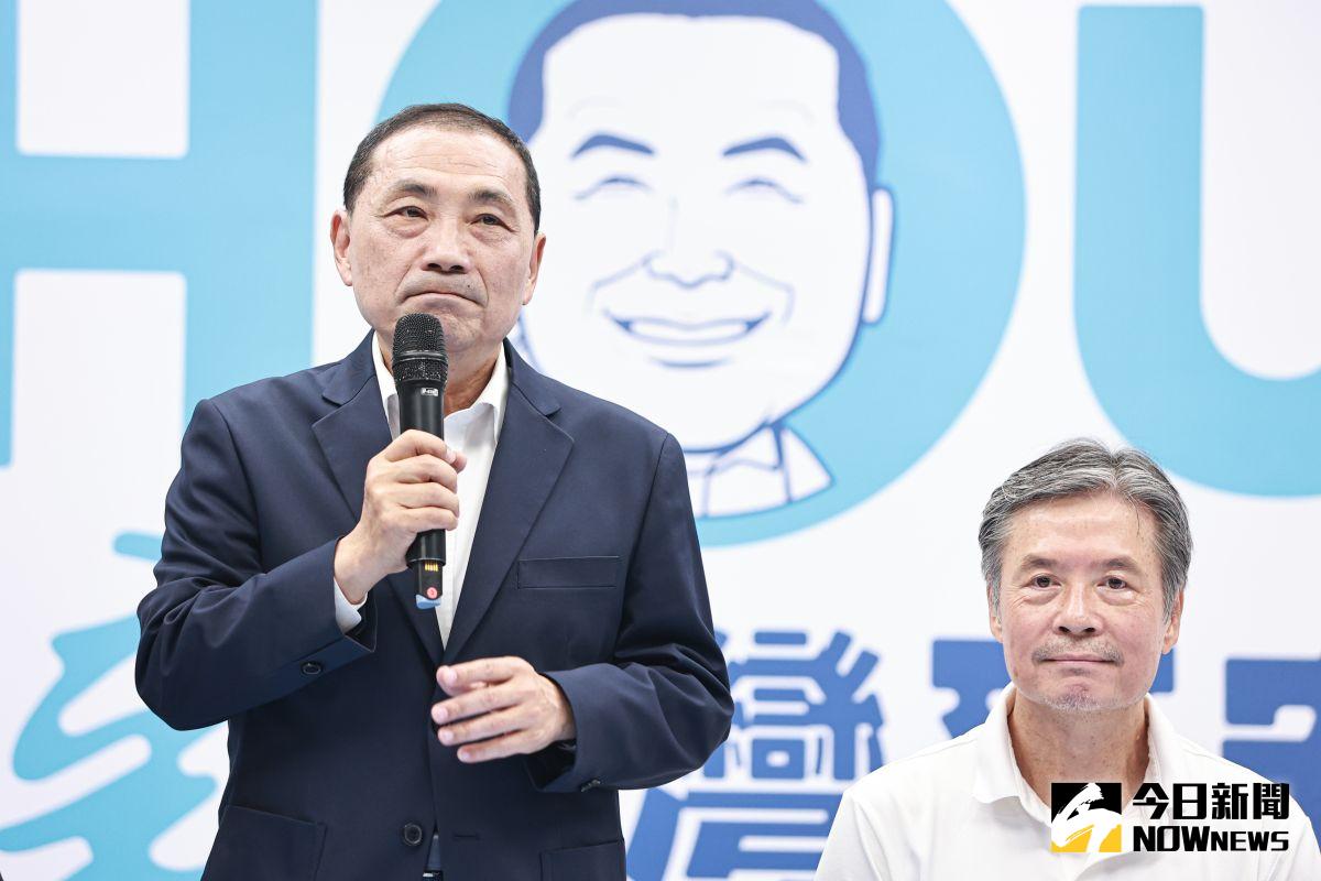 ▲國民黨總統參選人侯友宜（左）6月底宣布由前國安會秘書長金溥聰擔任競辦執行長。（圖／記者葉政勳攝 , 2023.06.28）