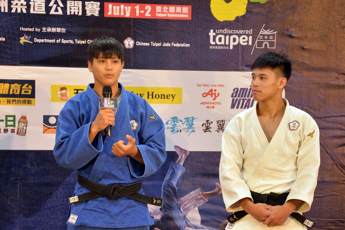▲由中華民國柔道總會主辦的「2023年臺北亞洲柔道公開賽臺北站」（亞洲柔道公開賽臺北站），將在7月初於臺北體育館重燃戰火。圖為廖宇蓉選手和林崇祐選手。（圖／中華民國柔道總會提供）