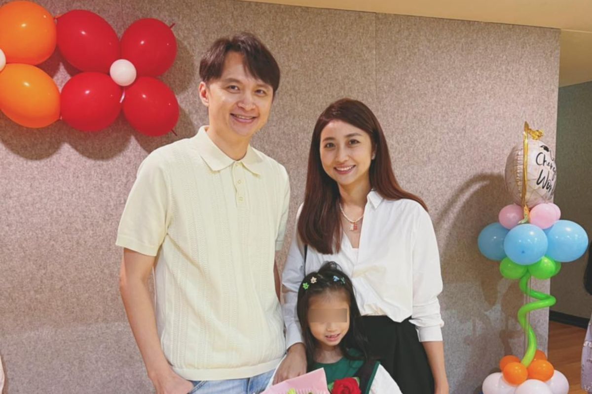 ▲陳建瑋（左）遭艾怡良頒錯獎，女兒難掩失落感，媽媽安撫她「爸爸因此得了更多掌聲」。（圖 ／翻白眼太太臉書）