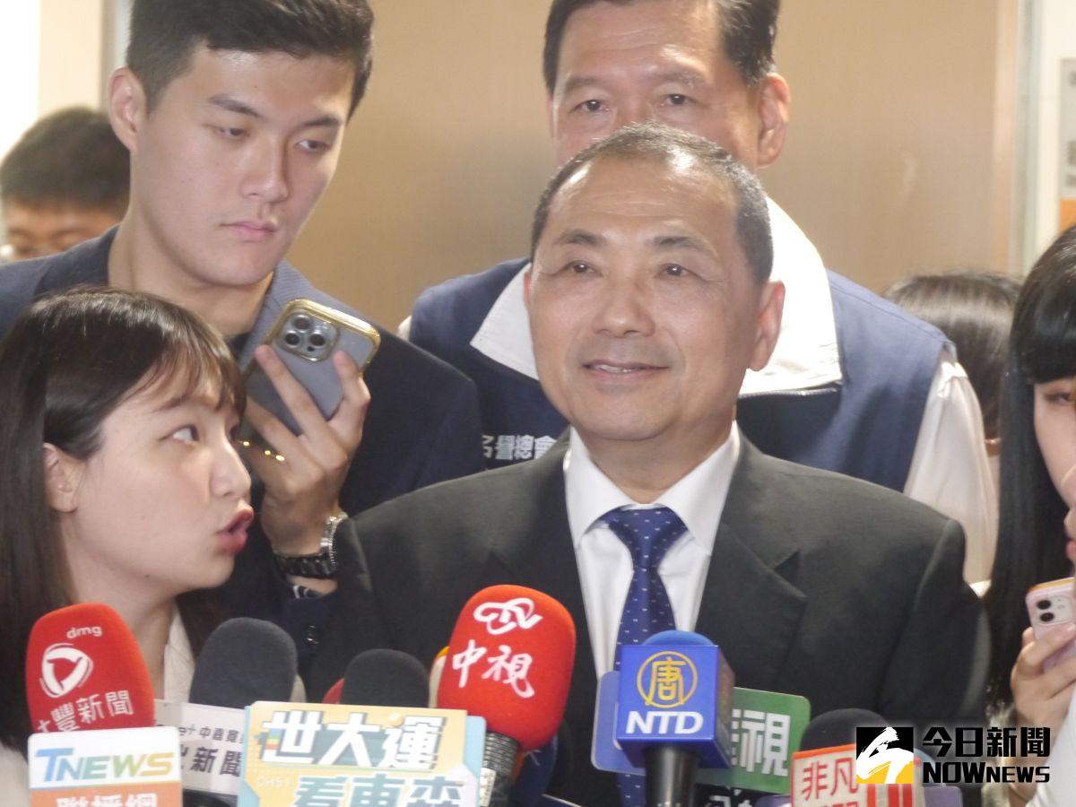 ▲外傳郭台銘曾向黃健庭承諾，若初選徵召失利會任不分區立委爭立法院長，侯友宜今受訪淡回，不知道這件事，並盼郭團結共同面對。（資料照片／記者吳嘉億攝）