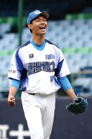 曾家輝是台灣體大主力投手，2023年大專聯賽以防禦率0.635拿下公開組一級投手獎。(大專體總提供)