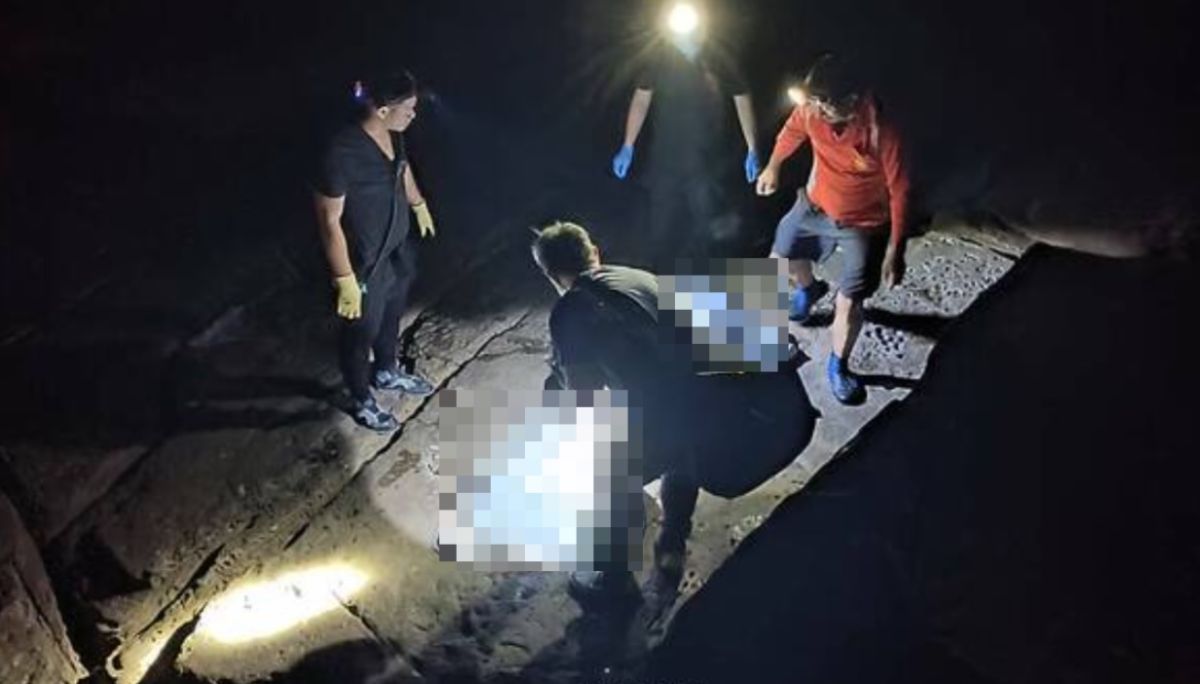 ▲9日凌晨，貢寮區台2線110公里、海邊岩石海溝內，發現一具女浮屍，上午將由檢方相驗，以釐清死因。（圖／翻攝畫面）  