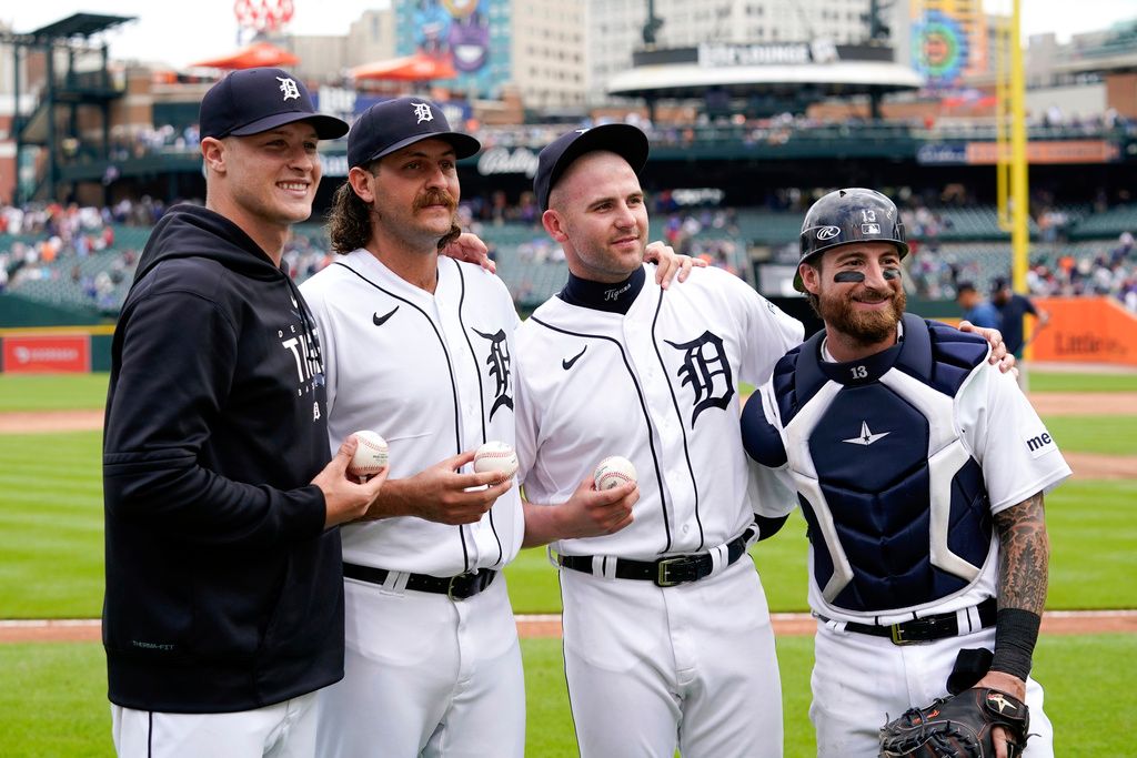 ▲老虎投手群Matt Manning、Jason Foley、Alex Lange三名投手的接力演出，完全封鎖藍鳥打線。（圖／美聯社／達志影像）