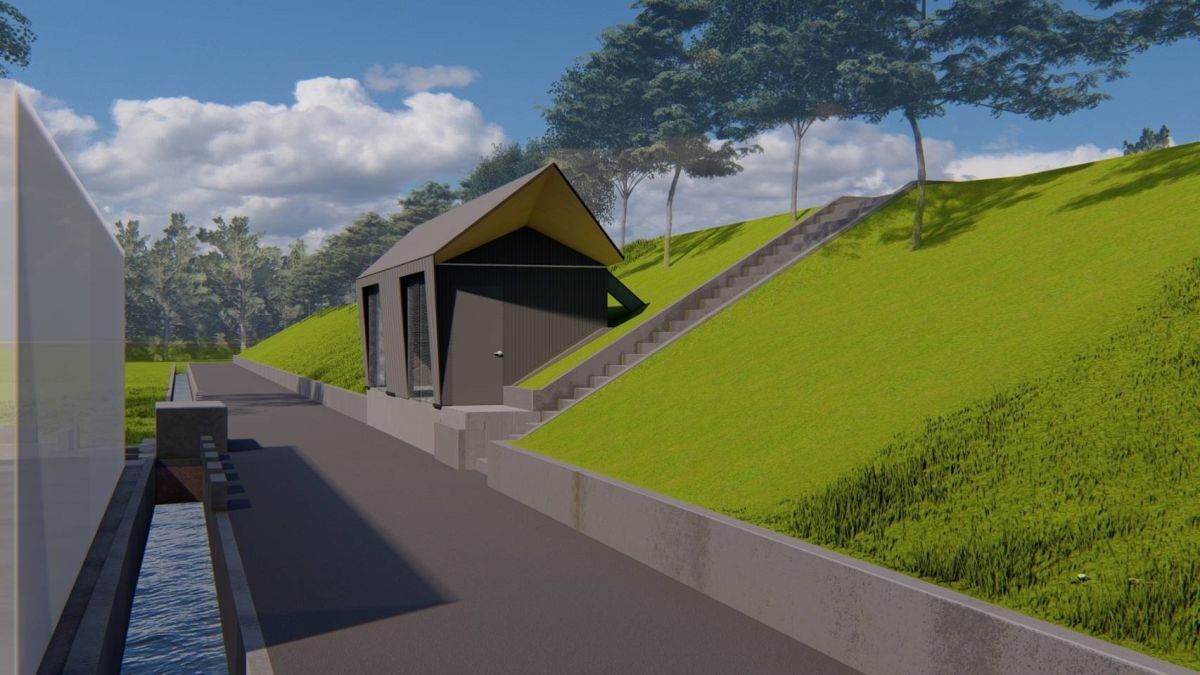 ▲湖內太爺里新建簡易抽水機房模擬圖。(圖／高市府提供)