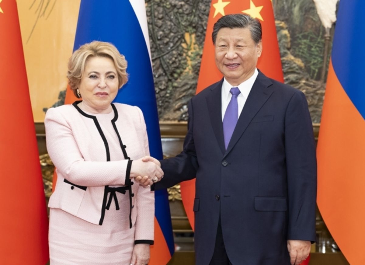 ▲中國國家主席習近平昨天會見訪中的俄羅斯國會上議院「聯邦院」議長馬維彥科。（圖／翻攝自新華社）