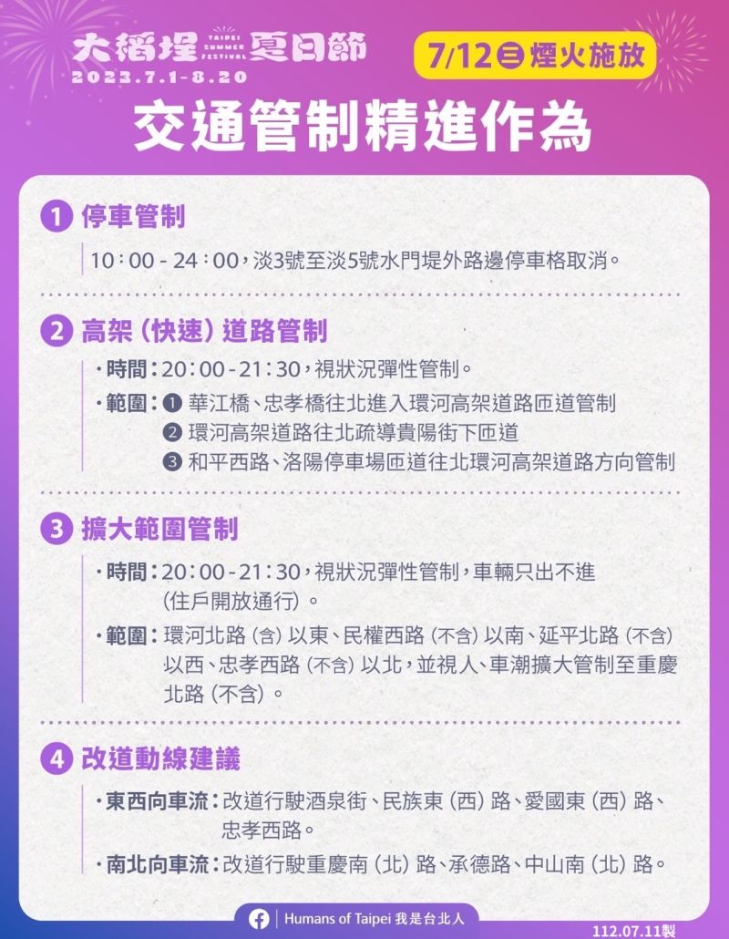 ▲大稻埕煙火周邊管制措施（圖／觀傳局提供）