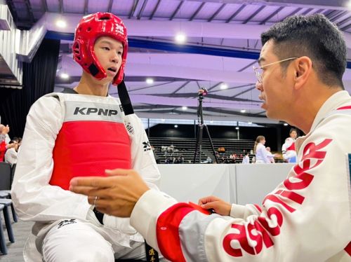 ▲大一菜鳥洪俊義在澳洲公開賽奪金，精湛表現連南韓國家隊也關注。洪俊義提供