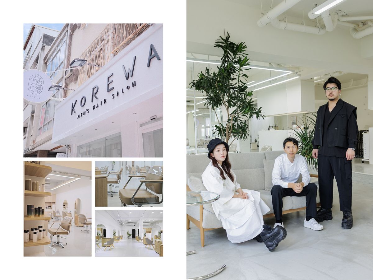 ▲台中高質感髮廊Korewa Hair Salon由三位主理人帶領(由左至右)Bonnie、Coley以及Ben於勤美商圈展開第四家店主打韓系男士髮型。(圖／Korewa)