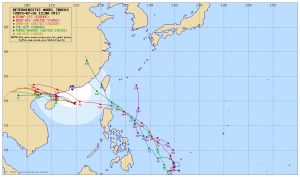 ▲在泰利颱風後，杜蘇芮颱風最可能在週三生成，目前各國預測路徑分歧還很大。（圖／翻攝Integrated Multi-Agency Tropical Cyclone Forecast）