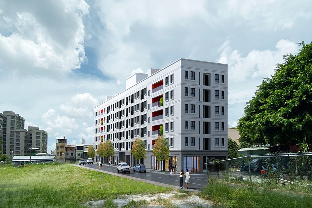 ▲市府興辦的精忠二村公宅已於111年8月開工，預計113年7月完工（圖／台南市都發局提供）