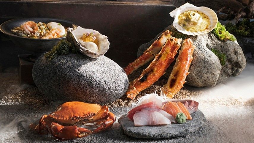 ▲「饗A Joy」晚餐每人破4千元，有最貴吃到飽之稱，將於7月23日正式開幕，菜色曝光讓眾人敲碗帝王蟹腳開放無限吃。（圖／饗A Joy）