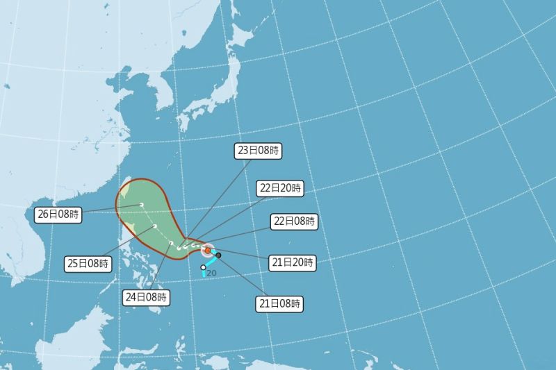 ▲杜蘇芮颱風恐成強颱，各國路徑預測侵台機會高，提醒民眾提前做好防颱準備。（圖／氣象局提供）