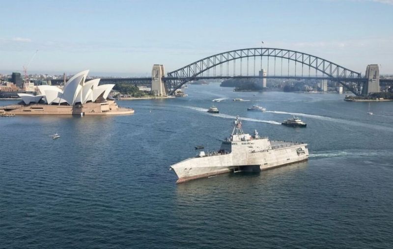 ▲美軍獨立級濱海作戰艦「坎培拉號」22日在澳洲雪梨成軍服役。（圖／取自twitter.com/USEmbAustralia）