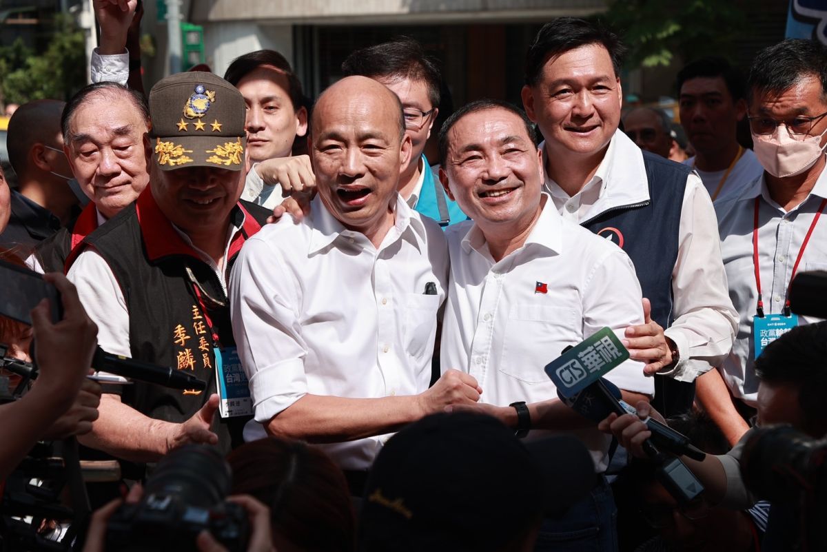 ▲韓國瑜上周日出席全代會，與侯友宜上演大團結。（圖／記者葉政勳攝2023.7.23）