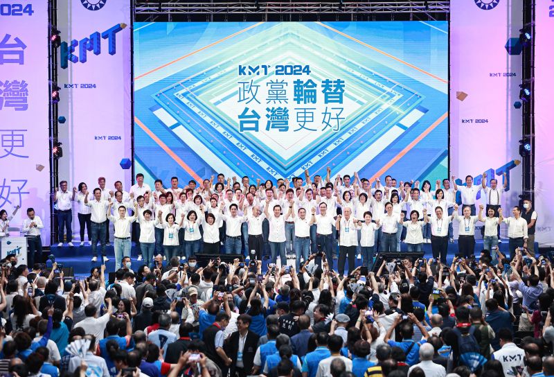 ▲國民黨全代會，前高雄市長韓國瑜到場力挺，展現大團結。（圖／記者葉政勳攝，2023.7.23）