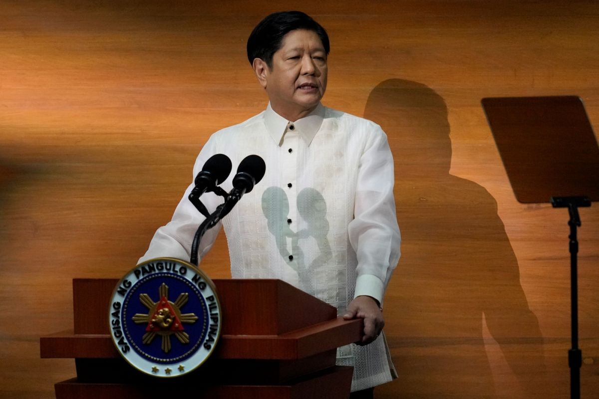 ▲菲律賓總統小馬可仕今（23）日在菲律賓GMA新聞台播出的訪談中表示，「台灣是中國的一個省」，強調菲律賓政府遵守一中原則、不支持台灣獨立，對賴清德的祝賀僅是出於禮貌。資料照。（圖／美聯社／達志影像）