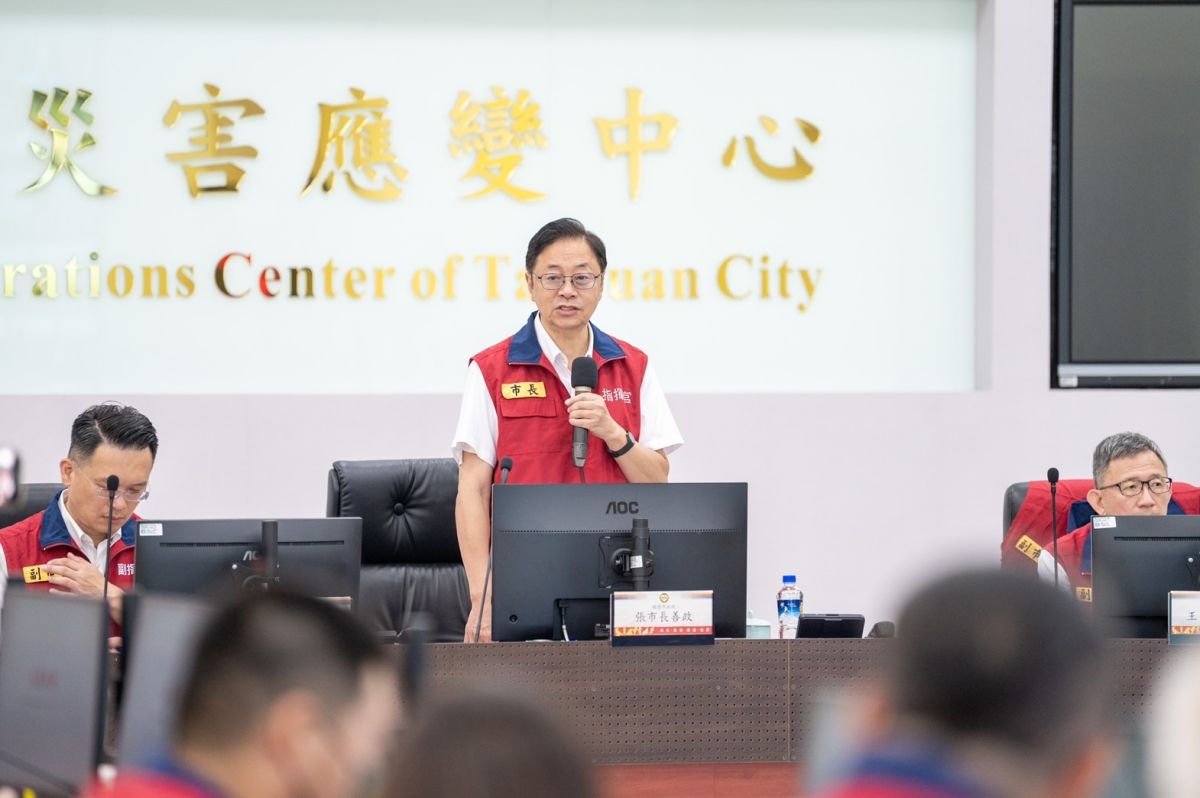 ▲杜蘇芮颱風襲台，桃園市長張善政表示桃園停班停課得可能性不高，會與北北基同步決定。（圖／桃園市政府提供）