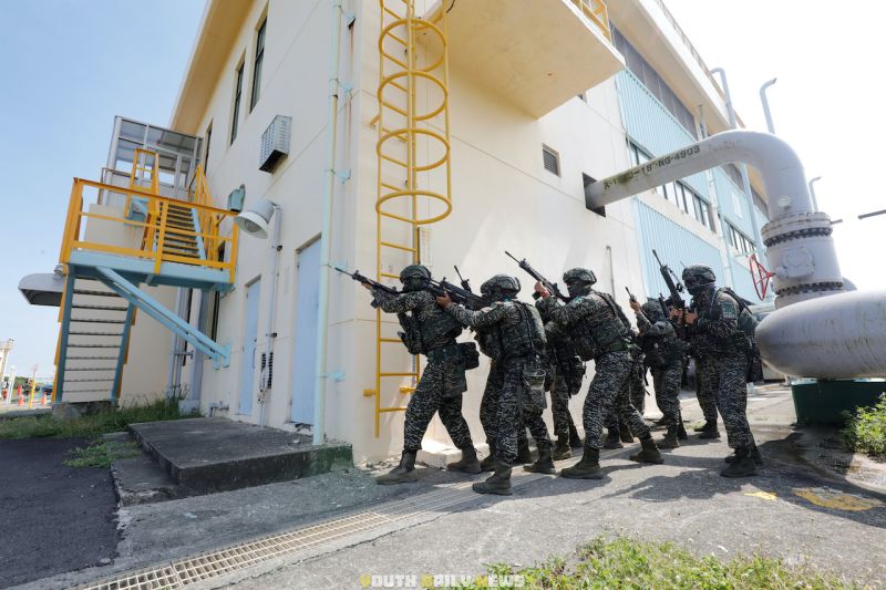 ▲陸戰隊99旅官兵參與關鍵基礎設施防護演練。(圖/軍聞社提供)