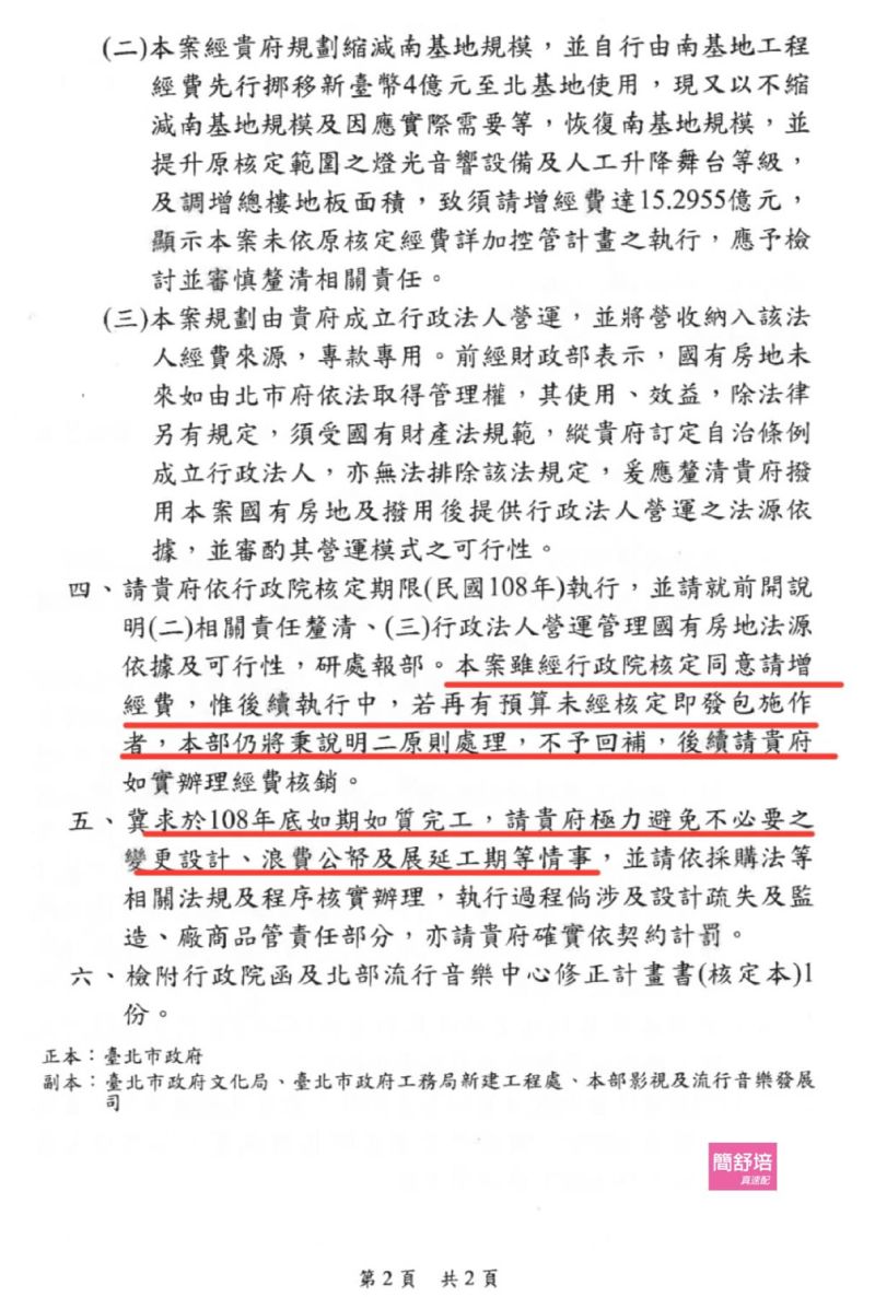 ▲民進黨台北市議員簡舒培曬出文化部2018年提醒台北市府的公文（圖／取自簡舒培臉書）