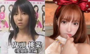 ▲三上悠亞曾以「鬼頭桃菜」名字勇闖演藝圈，後改當AV女優，一脫成名紅了8年，並於2023年8月16日30歲生日當天宣布退出成人產業。（圖／yahoo jp、三上悠亞Twitter）