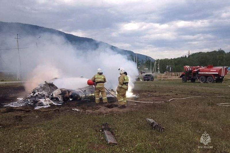 ▲一架Mi-8直升機在西伯利亞南部阿爾泰共和國（Altai Republic）墜毀。（圖／美聯社／達志影像）