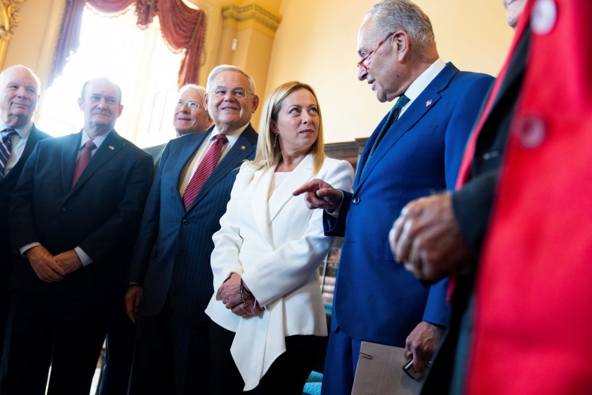 ▲義大利總理梅洛尼首次出訪美國。（圖／美聯社／達志影像）