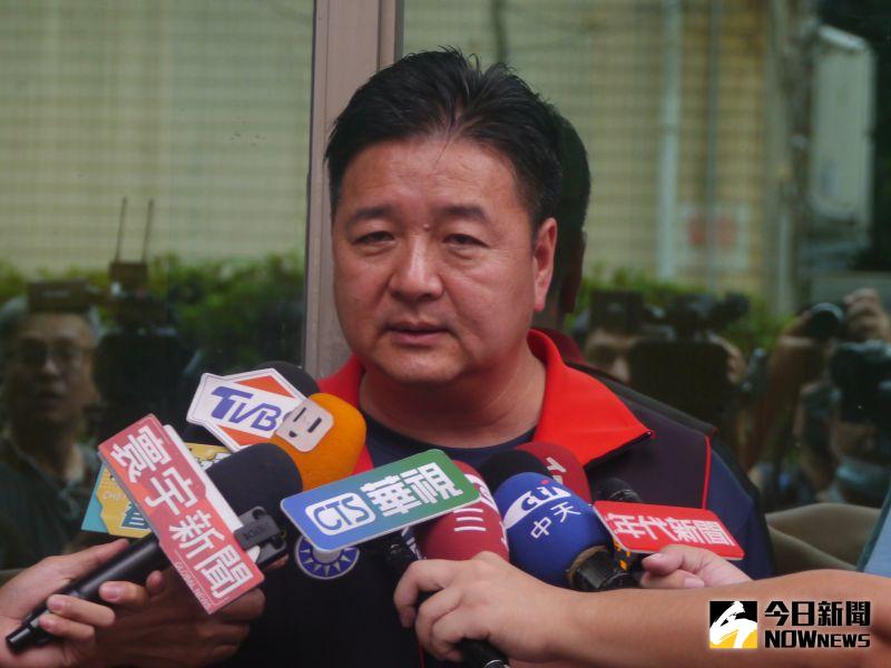 ▲林金結出席國民黨新北市黨部召開的考紀會，強調在黨徵召後就唯一全力支持侯友宜。（圖 ／記者吳嘉億攝，2023.07.28）