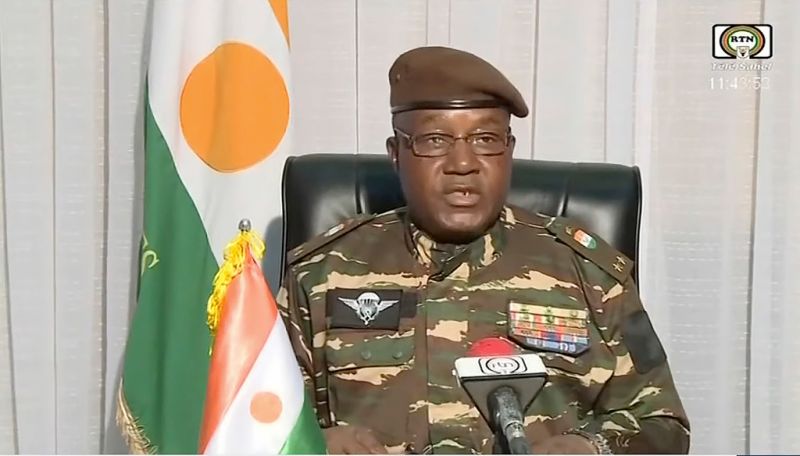 ▲尼日政變後，衛隊隊長查尼（Abdourahamane Tchiani），宣佈任命自己為過渡政府的總統。（圖／美聯社／達志影像）