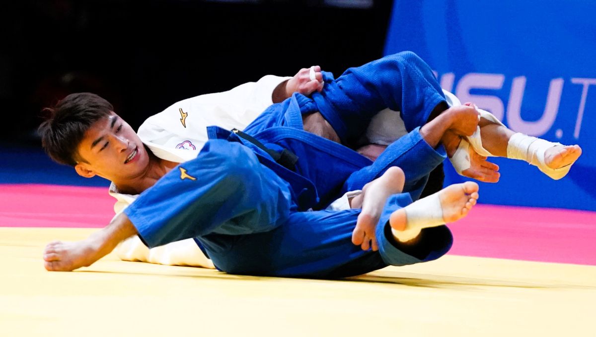 ▲楊勇緯4強賽對戰烏茲別克在黃金得分賽勝出晉級金牌戰，可惜最終無緣金牌，但拿下銀牌仍締造紀錄。大專體總提供