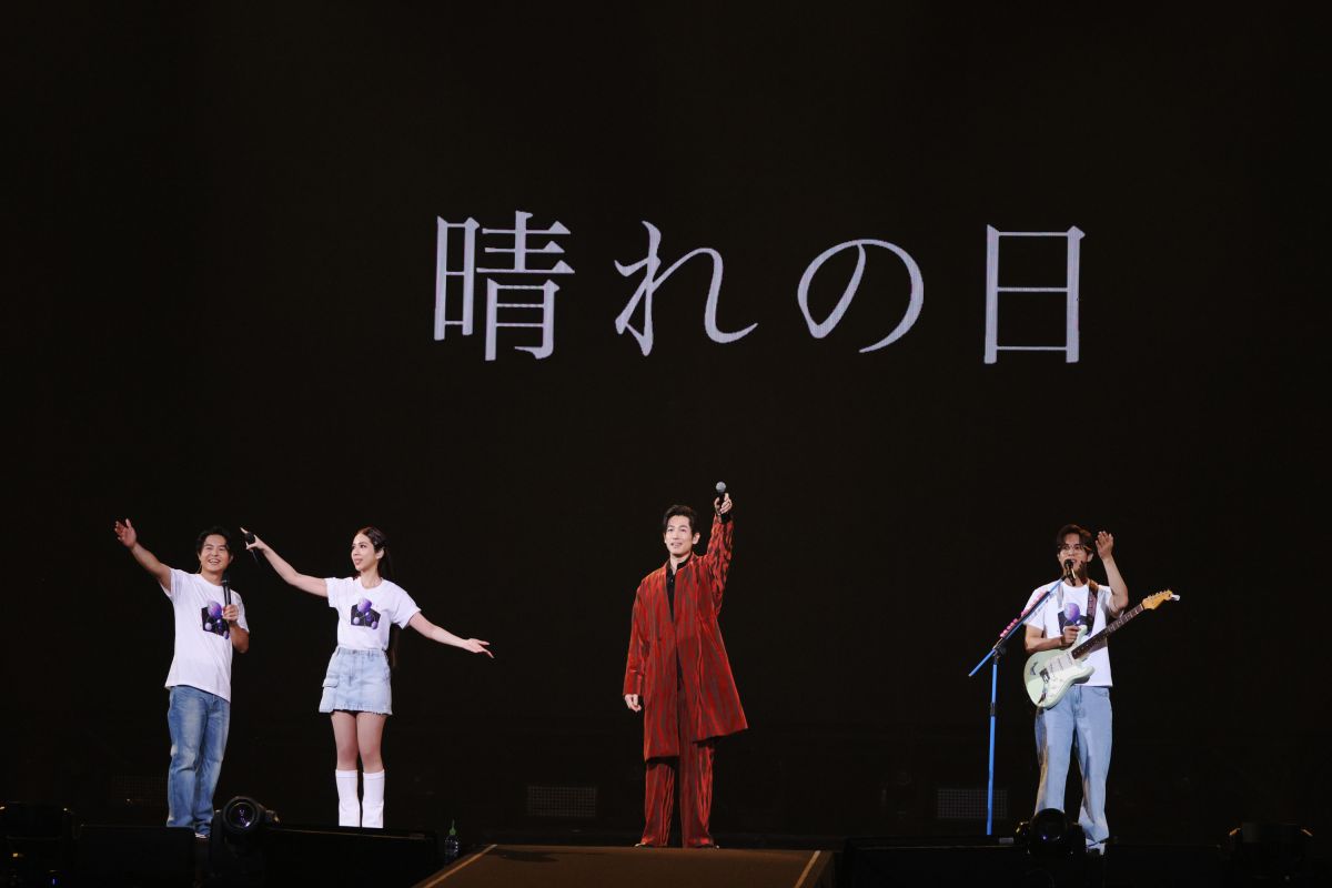 ▲告五人高雄巨蛋開唱，邀來日本男神藤岡靛（右二）擔任首場演唱會嘉賓。（圖／相信音樂提供）