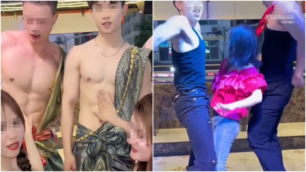 ▲雲南一間主打「猛男服務」的泰式餐廳在中國社群媒體與網路上獲得高度關注及流量，但也因此遭當局查緝吊銷營業執照。（圖／翻攝自微博）