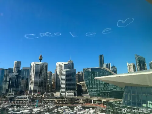 ▲澳洲雪梨粉絲，在天空中寫下「CoCo Lee」字樣追思。（圖／微博）