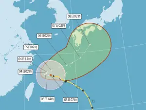▲卡努颱風持續維持「海陸警報」齊發的情況，今日上半天暴風圈將觸陸，北北基也宣布放颱風假。（圖／翻攝中央氣象局官網）