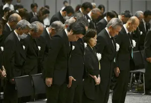 ▲2023年8月6日為二戰廣島原子彈爆炸78週年，日本政府舉行紀念儀式。（圖／美聯社／達志影像）