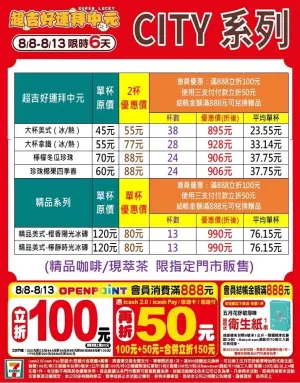 ▲7-11會員滿888元現折150元，咖啡優惠一次算給你看。（圖／7-11提供）