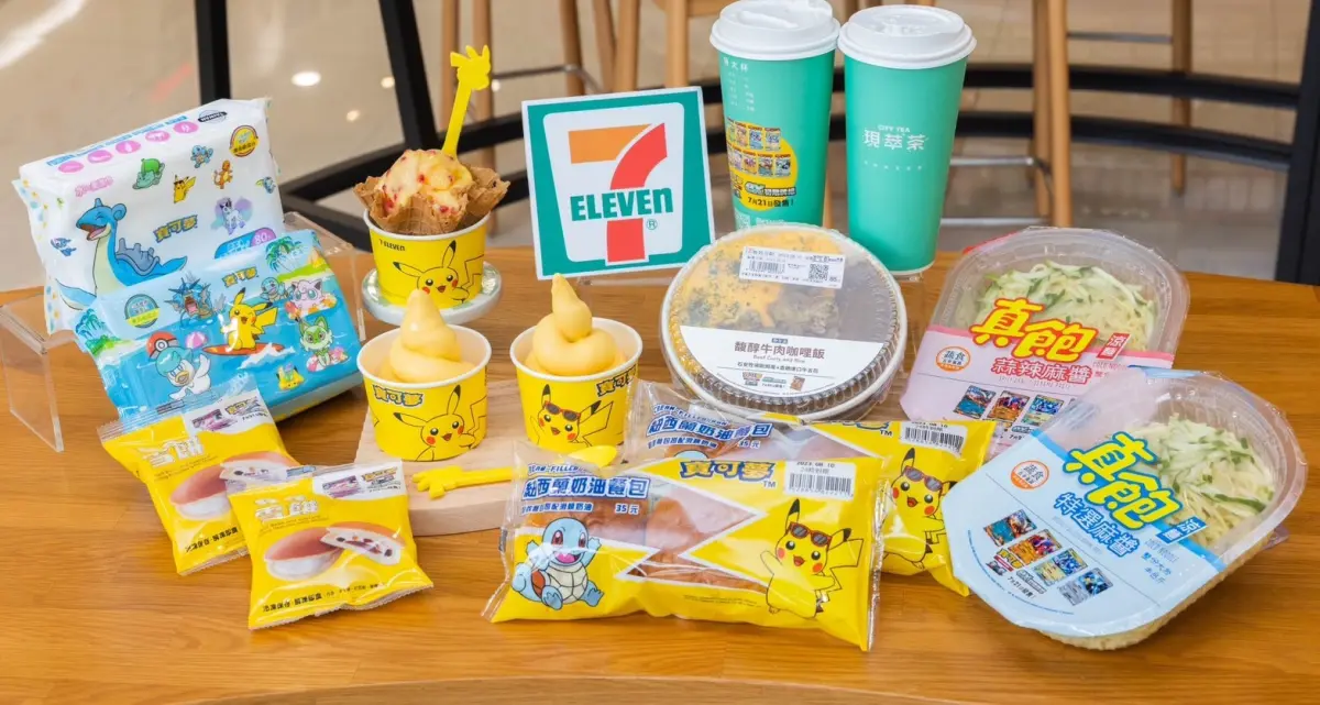 ▲大量寶可夢在7-11出沒！聯名商品可愛登場，皮卡丘變身霜淇淋杯套。（圖／7-11提供）